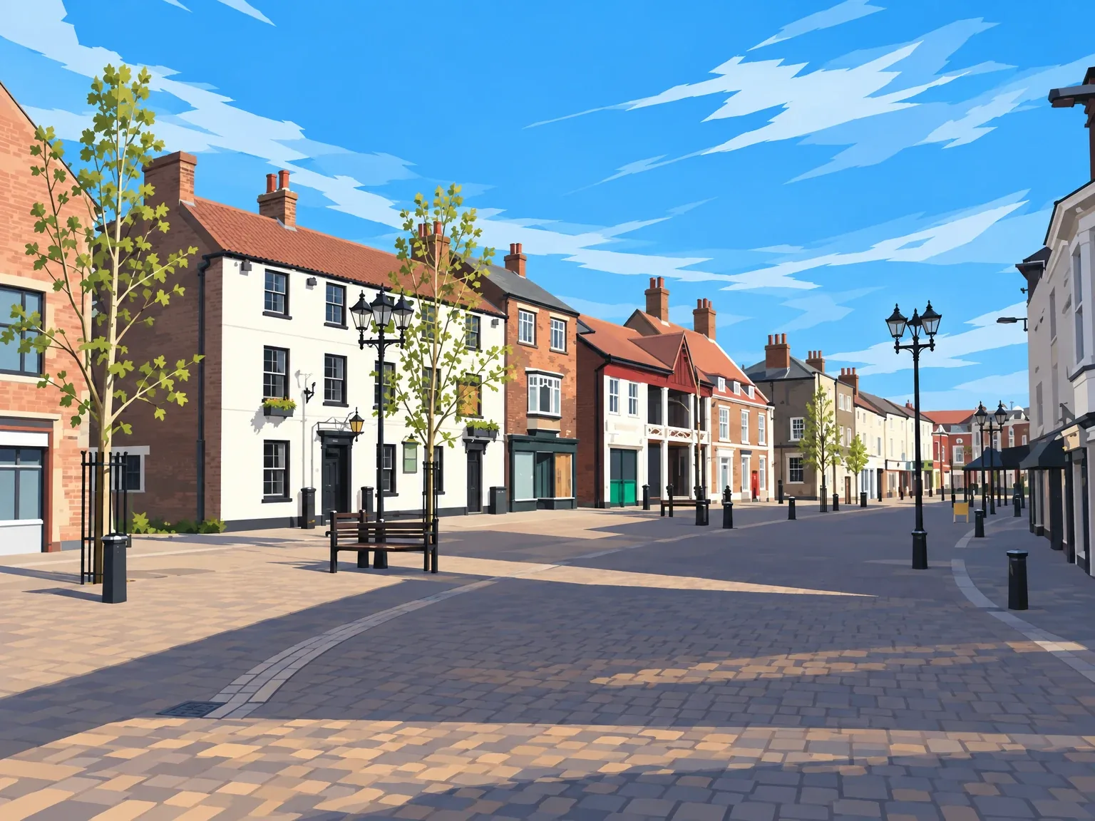 Illustration of the Market Place in Brigg