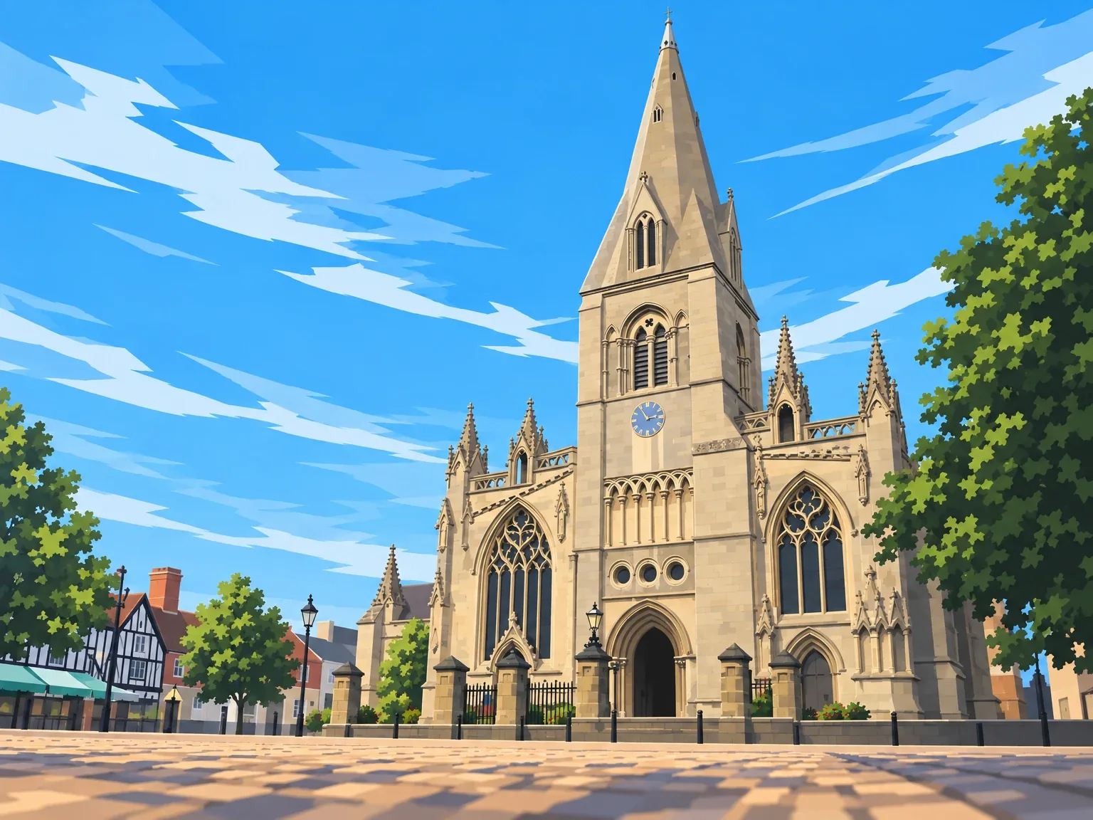 Illustration of St Denys' Church in Sleaford