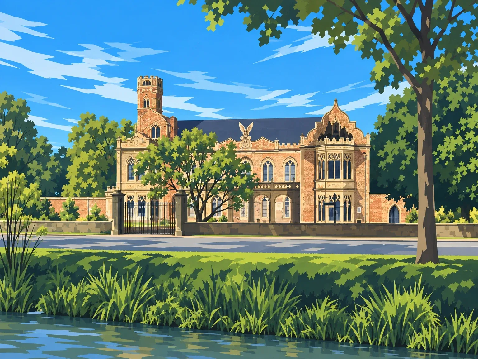 Illustration of Ayscoughfee Hall in Spalding