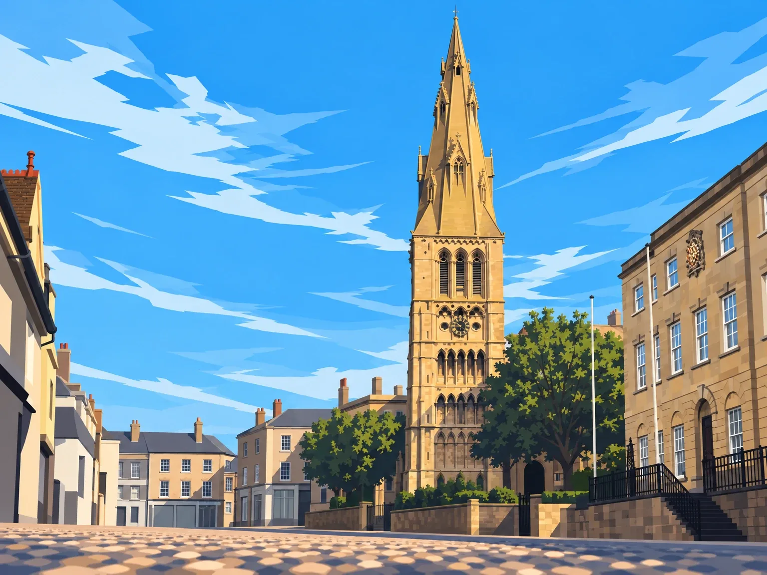 Illustration of St Mary's Church in Stamford